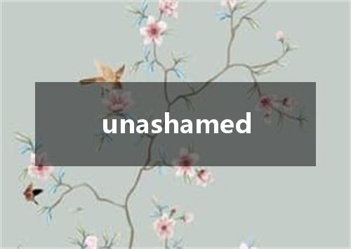 unashamed是什么意思