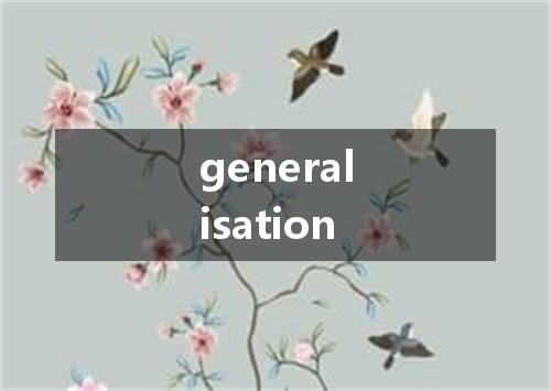 generalisation是什么意思