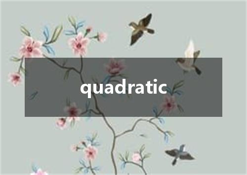 quadratic是什么意思