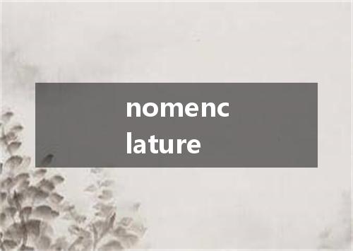 nomenclature是什么意思