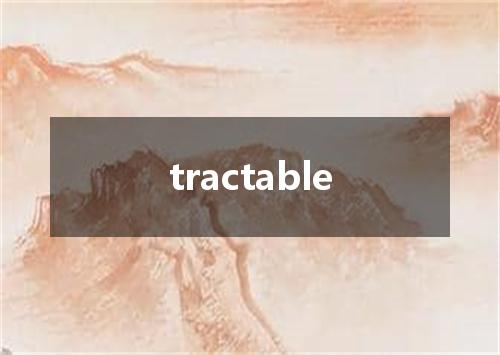 tractable是什么意思