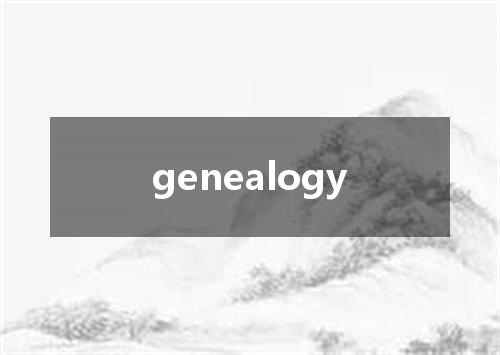 genealogy是什么意思