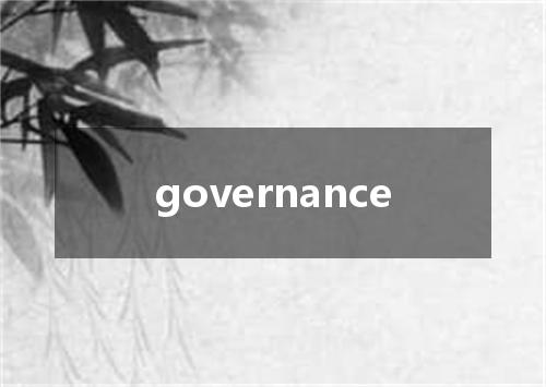 governance是什么意思
