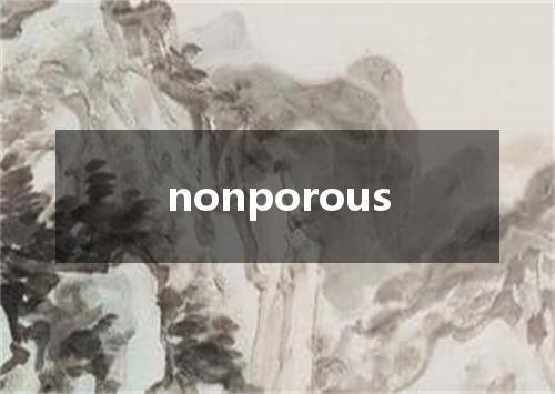 nonporous是什么意思