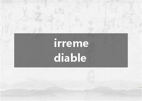 irremediable是什么意思