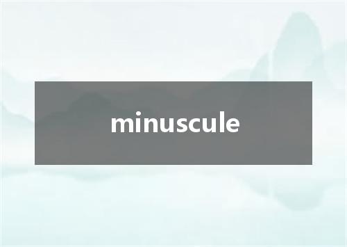minuscule是什么意思