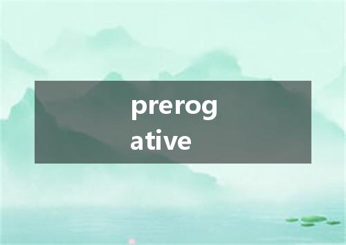 prerogative是什么意思