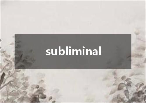 subliminal是什么意思