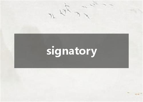 signatory是什么意思