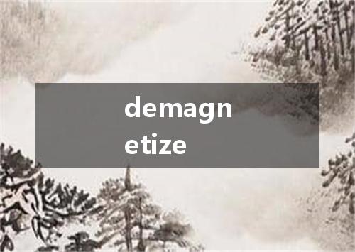demagnetize是什么意思