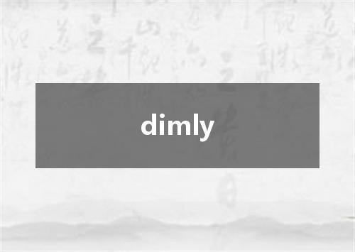 dimly是什么意思