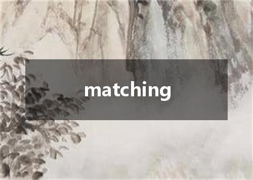 matching是什么意思