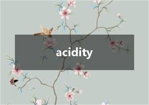 acidity是什么意思