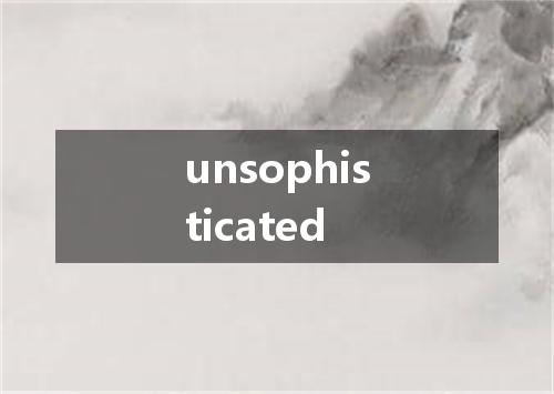 unsophisticated是什么意思