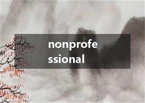nonprofessional是什么意思