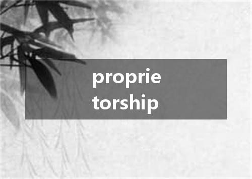 proprietorship是什么意思