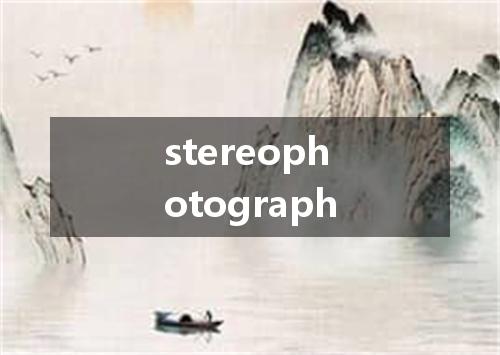 stereophotograph是什么意思
