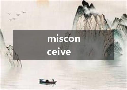 misconceive是什么意思