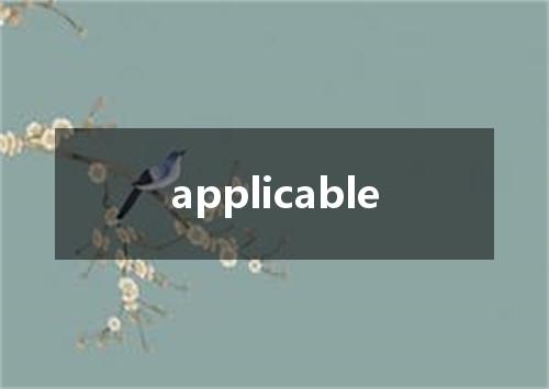applicable是什么意思