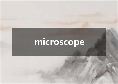 microscope是什么意思