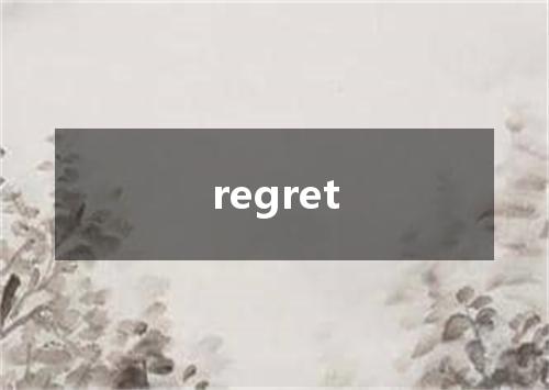 regret是什么意思