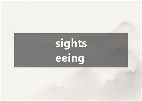 sightseeing是什么意思