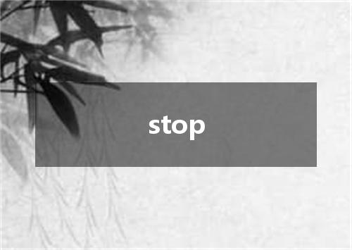 stop是什么意思