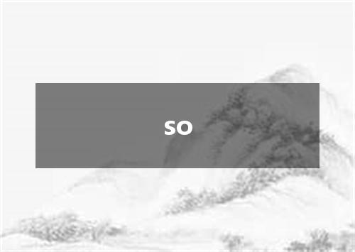 so是什么意思