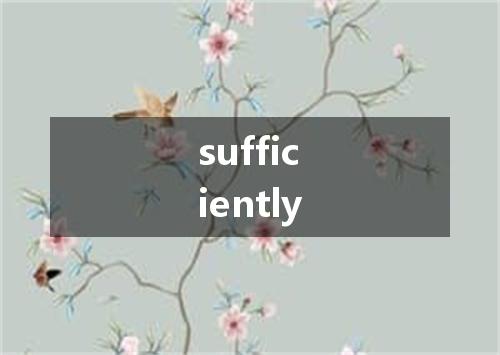 sufficiently是什么意思