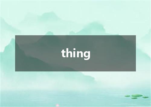 thing是什么意思