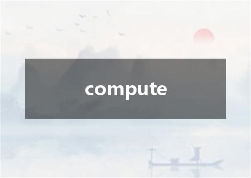 compute是什么意思