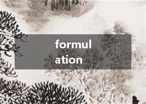 formulation是什么意思
