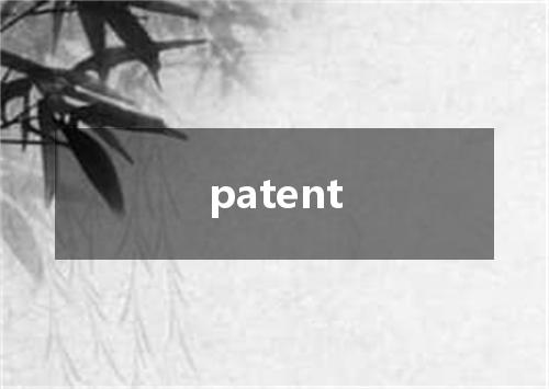 patent是什么意思
