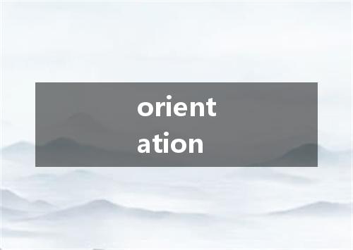 orientation是什么意思