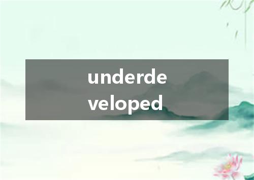 underdeveloped是什么意思