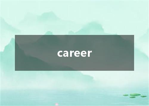 career是什么意思