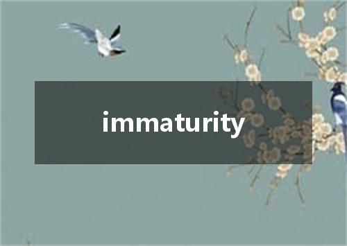 immaturity是什么意思