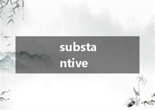 substantive是什么意思