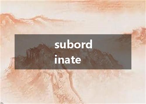 subordinate是什么意思