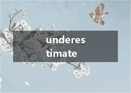 underestimate是什么意思