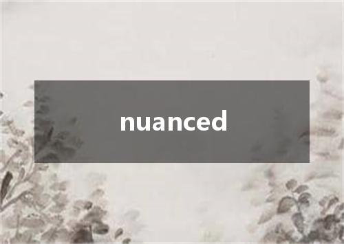nuanced是什么意思