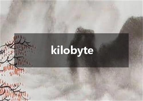 kilobyte是什么意思
