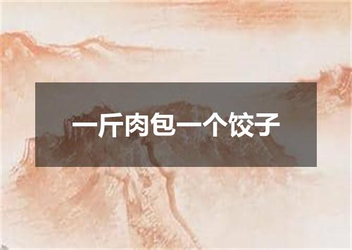 一斤肉包一个饺子