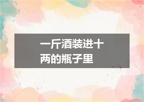 一斤酒装进十两的瓶子里