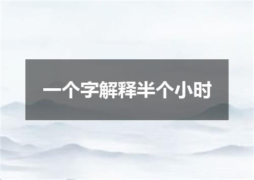 一个字解释半个小时