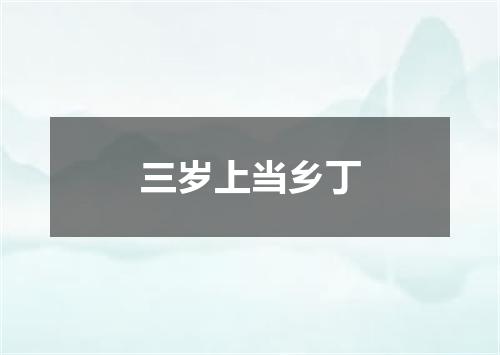 三岁上当乡丁