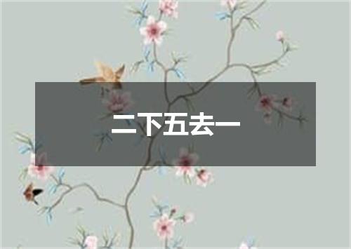 二下五去一