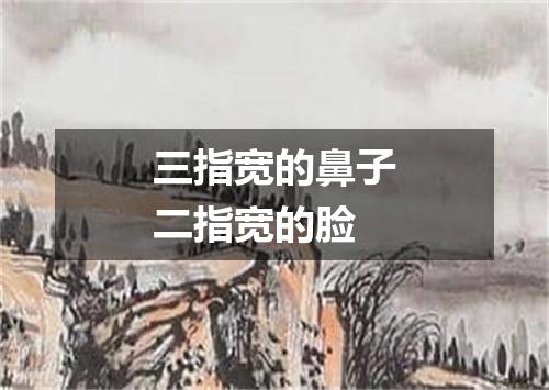 三指宽的鼻子二指宽的脸