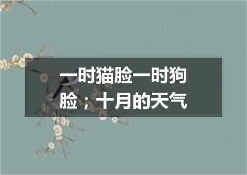 一时猫脸一时狗脸；十月的天气