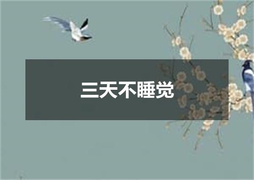 三天不睡觉